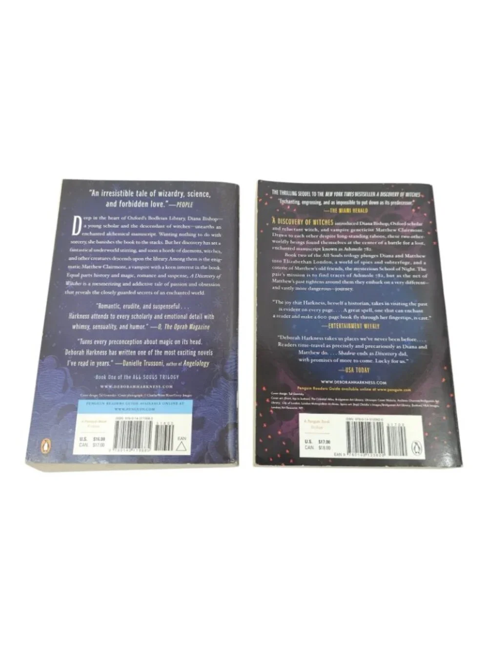 Deborah Harkness All Souls Trilogy Books 1 & 2 Paperback Discovery Witches Lot